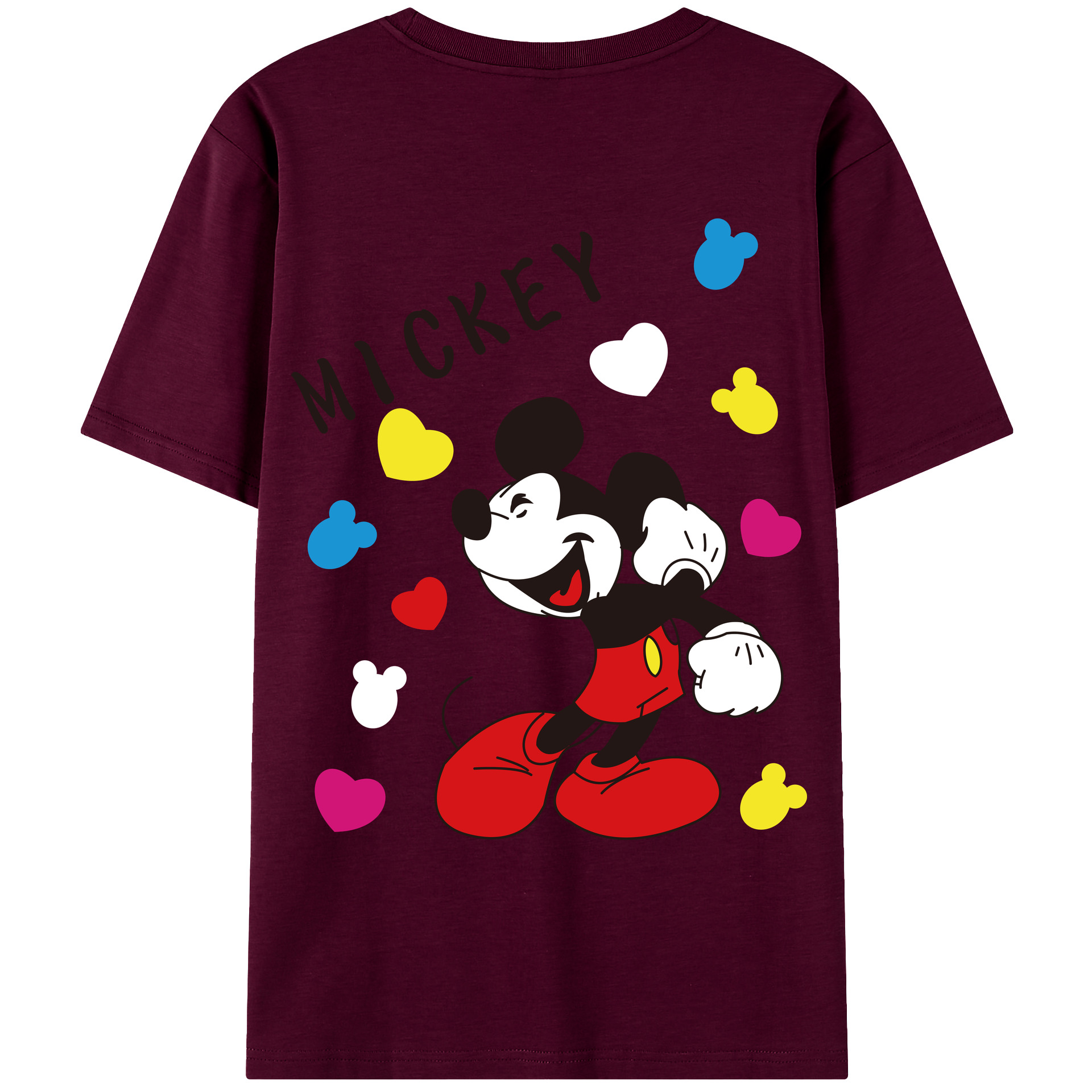 （画像用） ミッキーマウス Mickey Mouse レディース半袖Tシャツ(バックプリント)